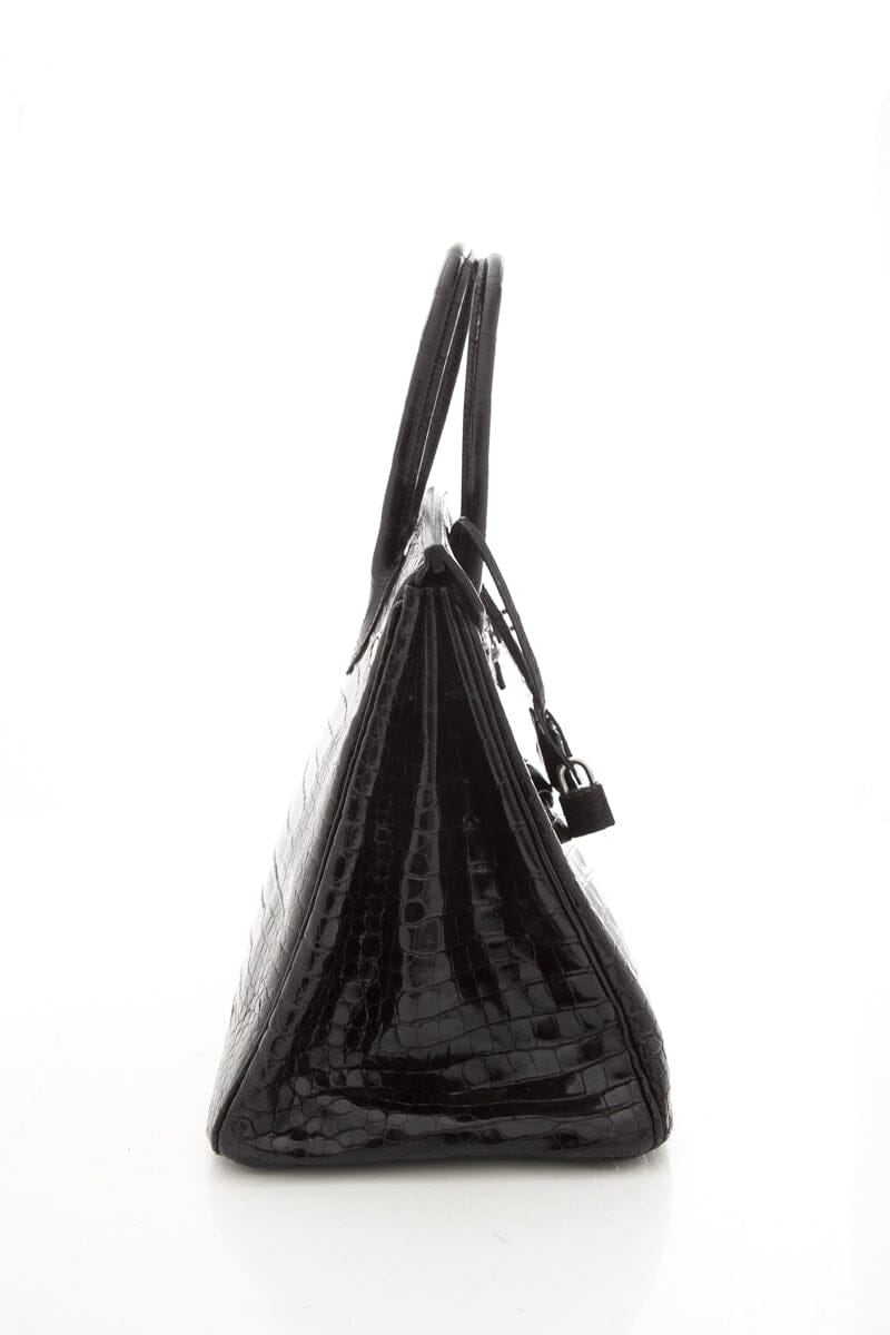 HermÃƒÆ’Ã‚Â¨s Black 35cm Crocodile Birkin W/ Palladium HW