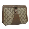 GUCCI GG Supreme Clutch Bag PVC Leather Beige 97 01 037 80682