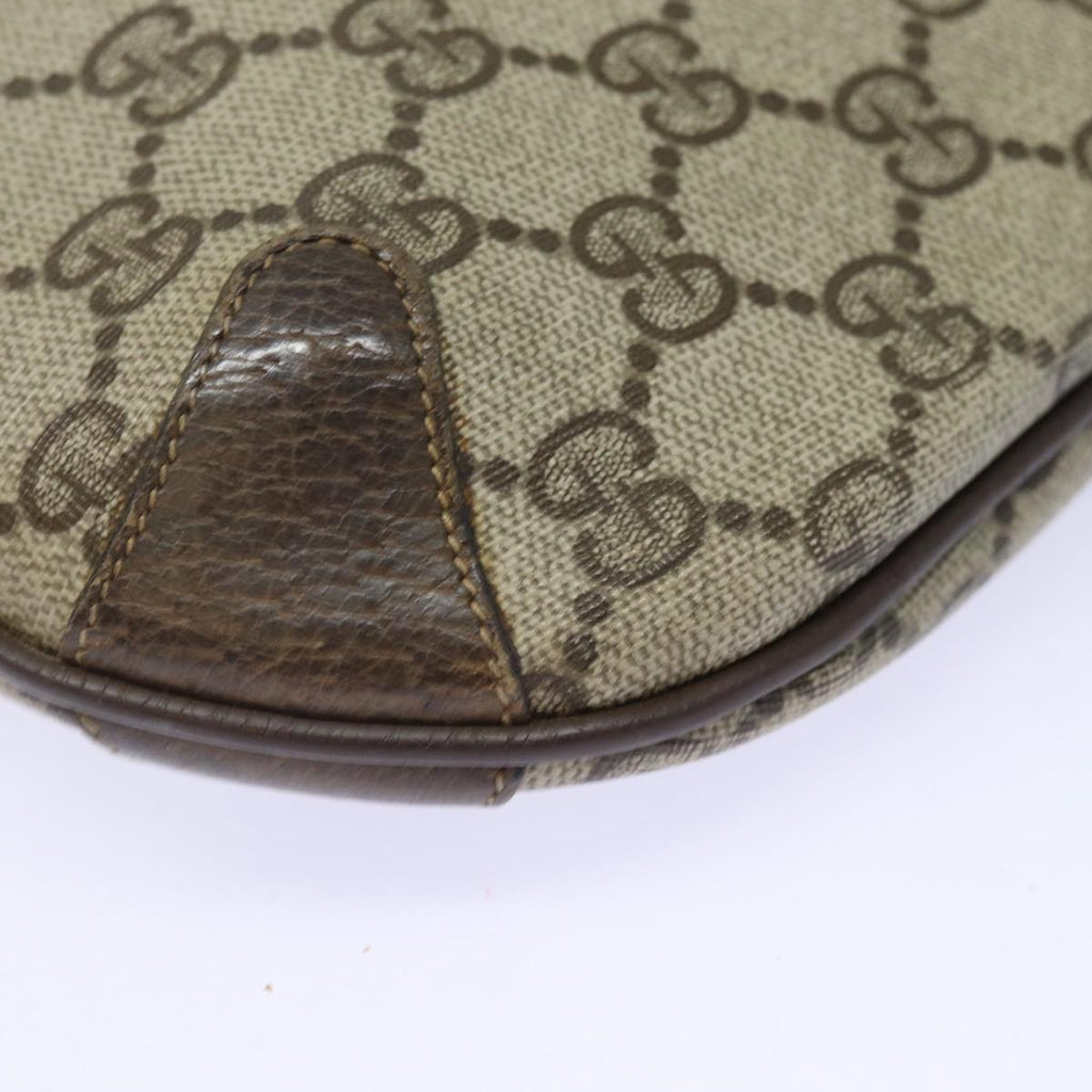 GUCCI GG Supreme Web Sherry Line Shoulder Bag PVC Beige 80683