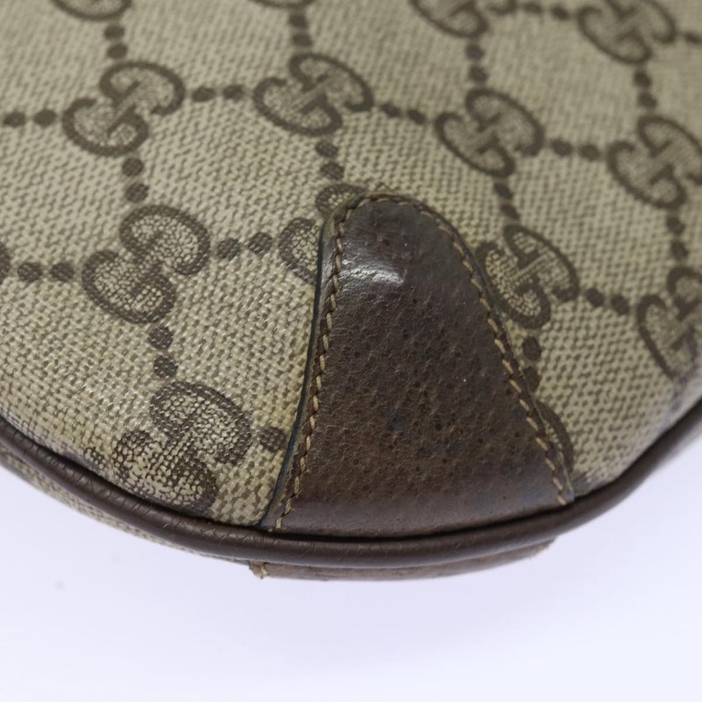 GUCCI GG Supreme Web Sherry Line Shoulder Bag PVC Beige 80683