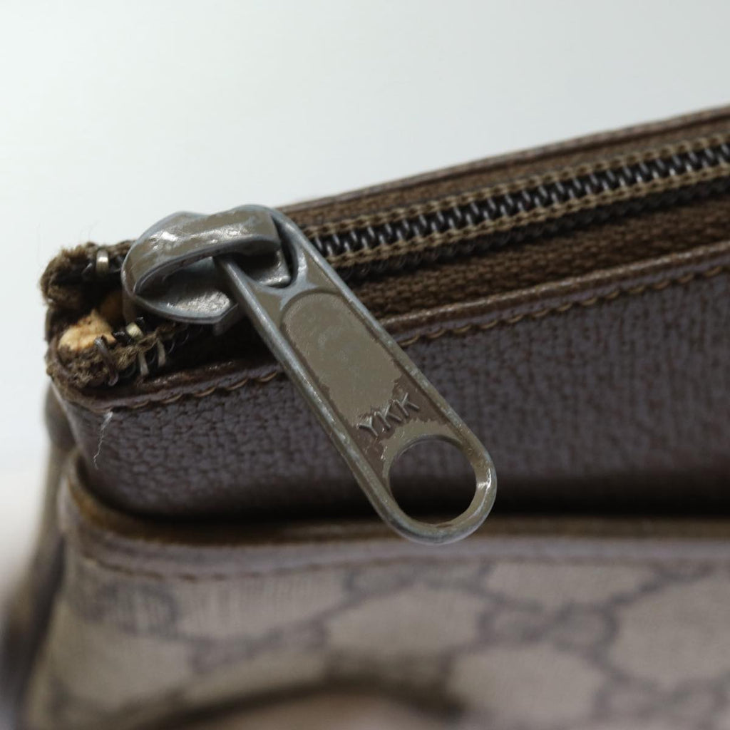 GUCCI GG Supreme Web Sherry Line Shoulder Bag PVC Beige 80683