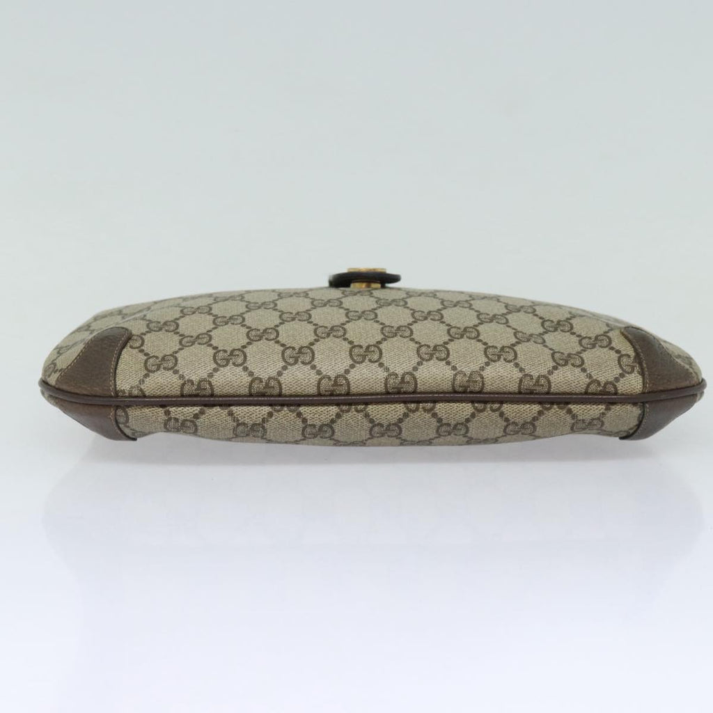 GUCCI GG Supreme Web Sherry Line Shoulder Bag PVC Beige 80683