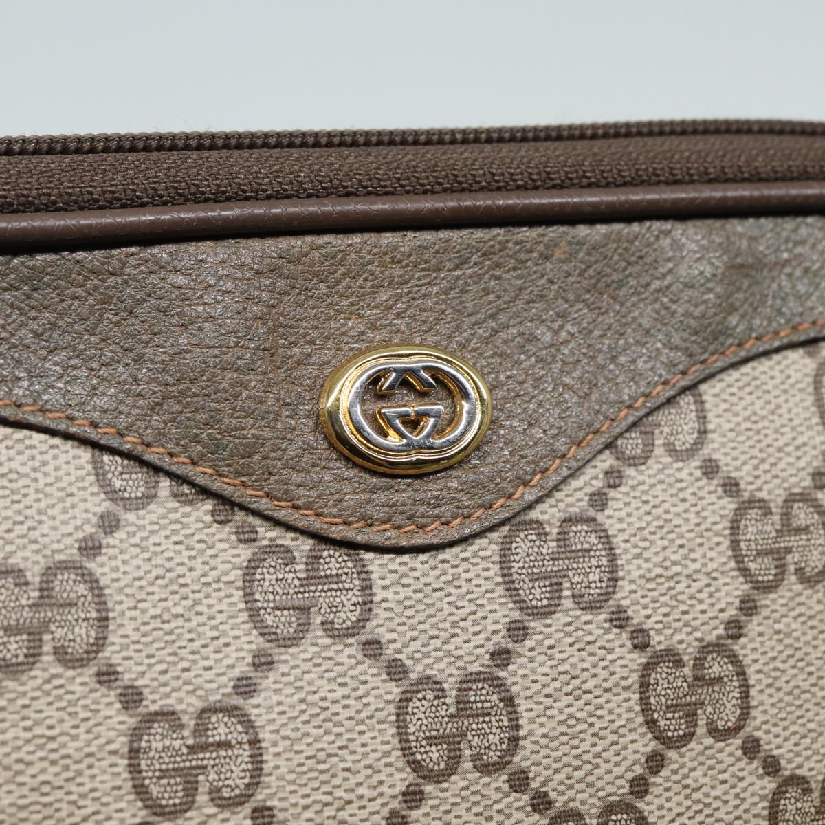 GUCCI GG Supreme Shoulder Bag PVC Leather Beige 80689