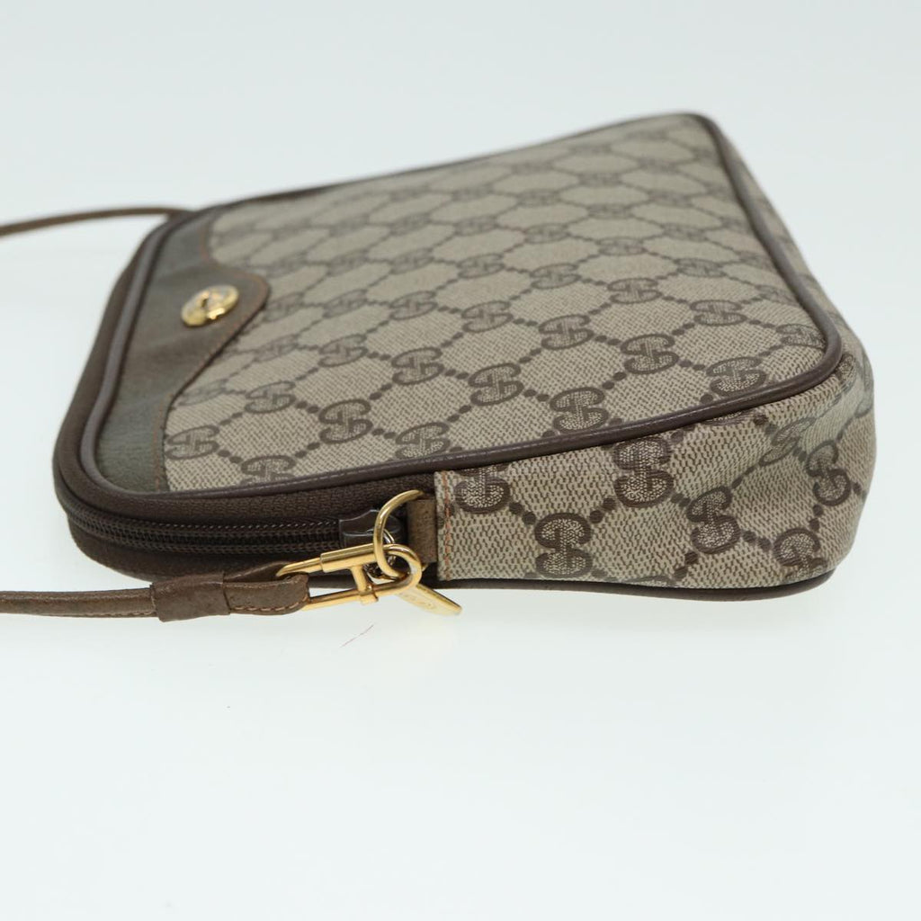 GUCCI GG Supreme Shoulder Bag PVC Leather Beige 80689