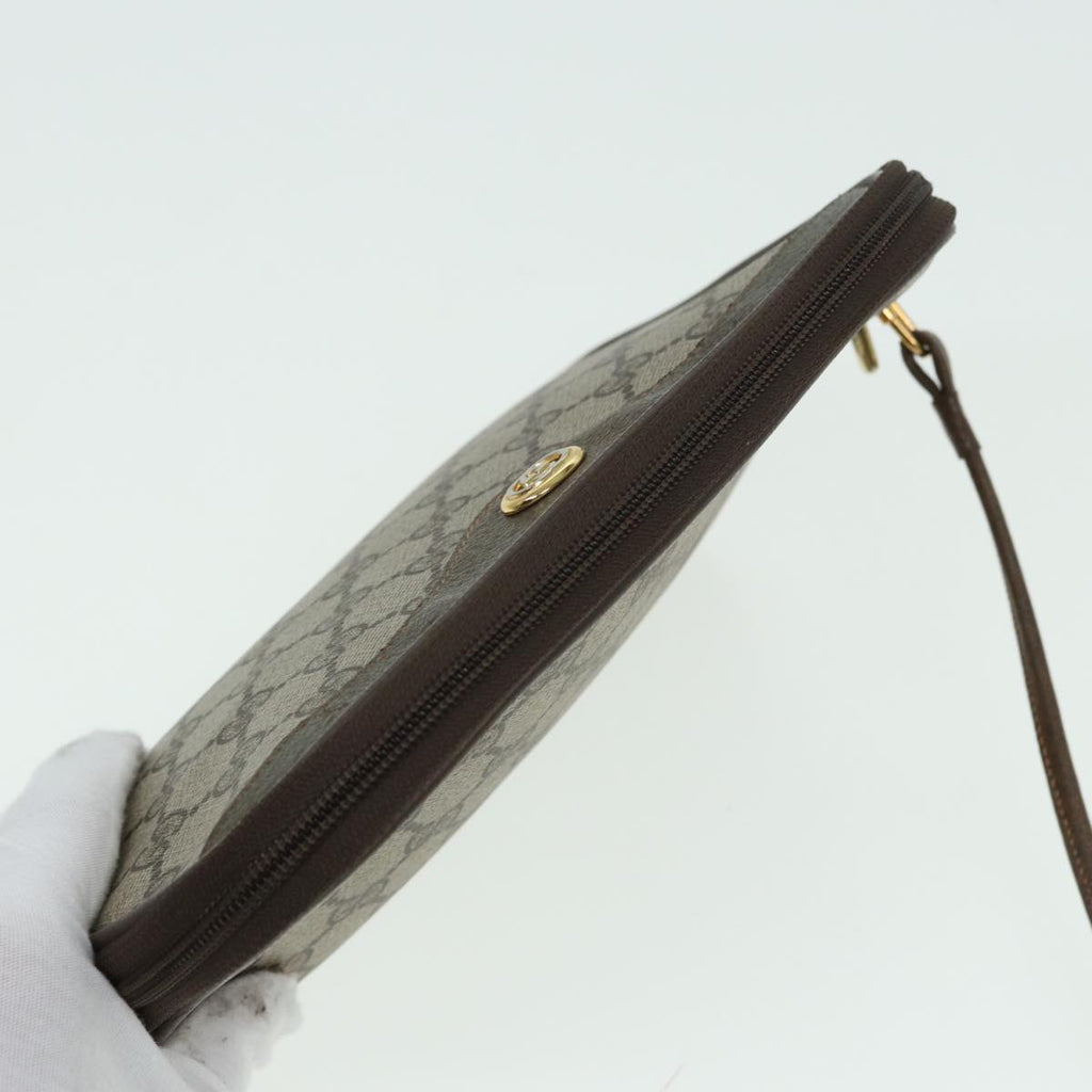 GUCCI GG Supreme Shoulder Bag PVC Leather Beige 80689