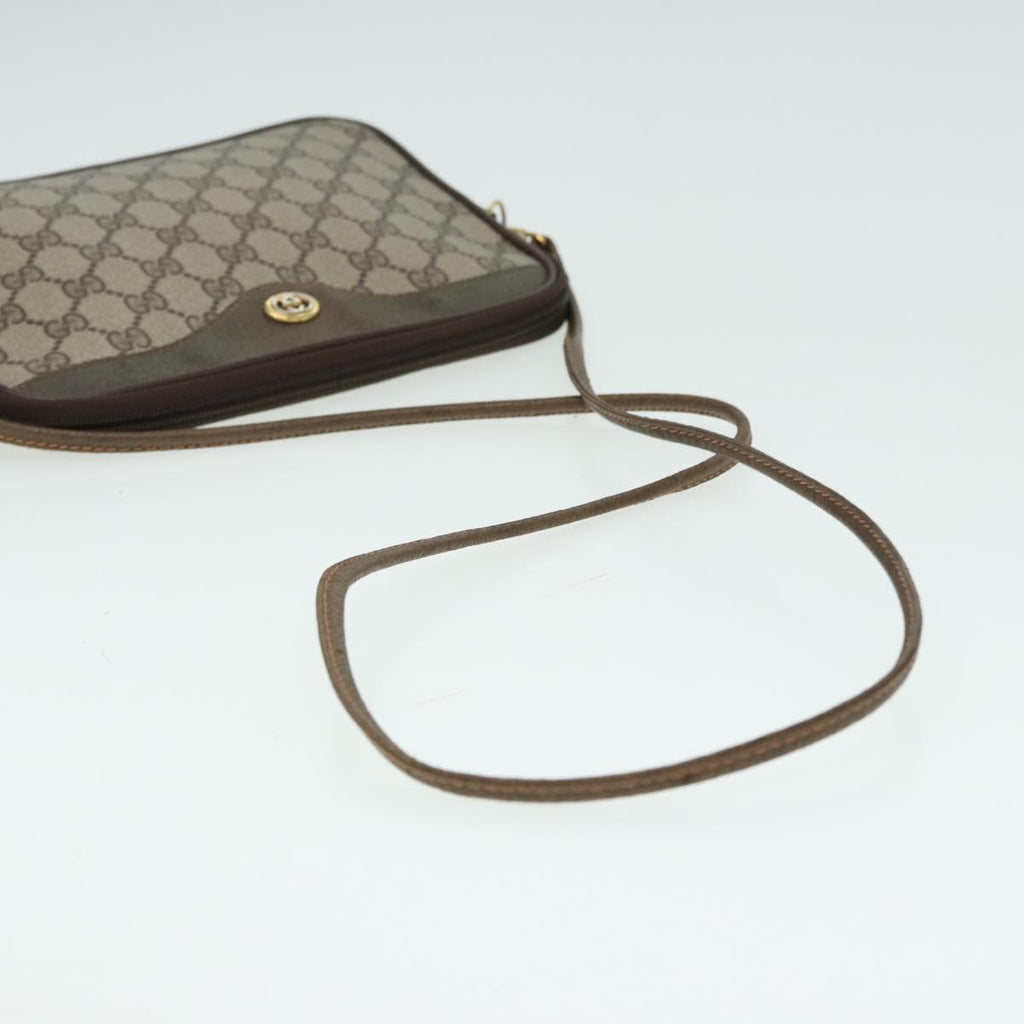 GUCCI GG Supreme Shoulder Bag PVC Leather Beige 80689