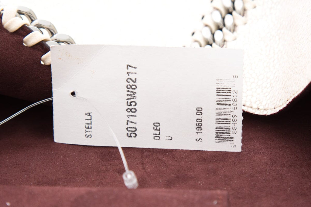 Stella McCartney White Iridescent Shaggy Deer Falabella Tote