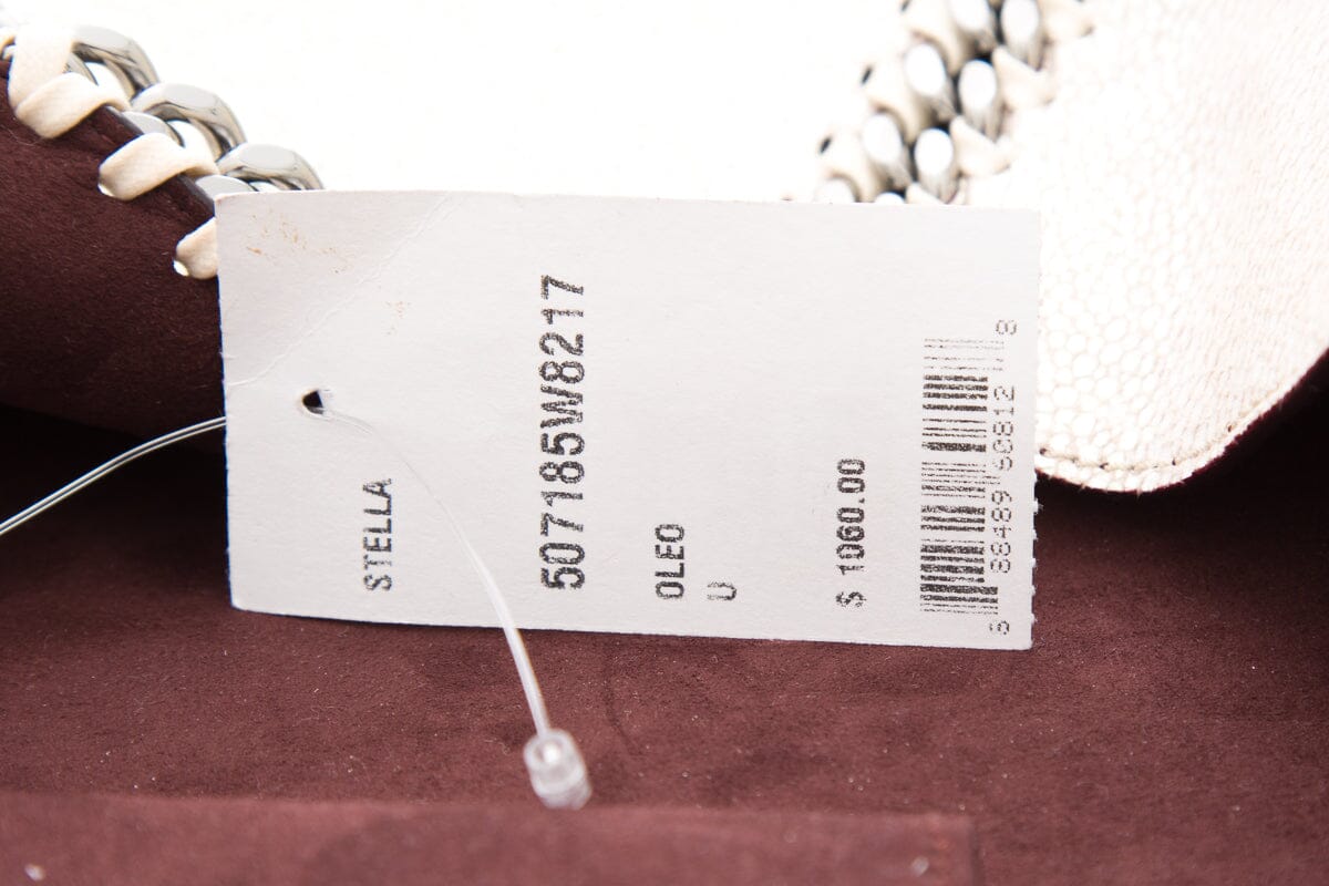 Stella McCartney White Iridescent Shaggy Deer Falabella Tote