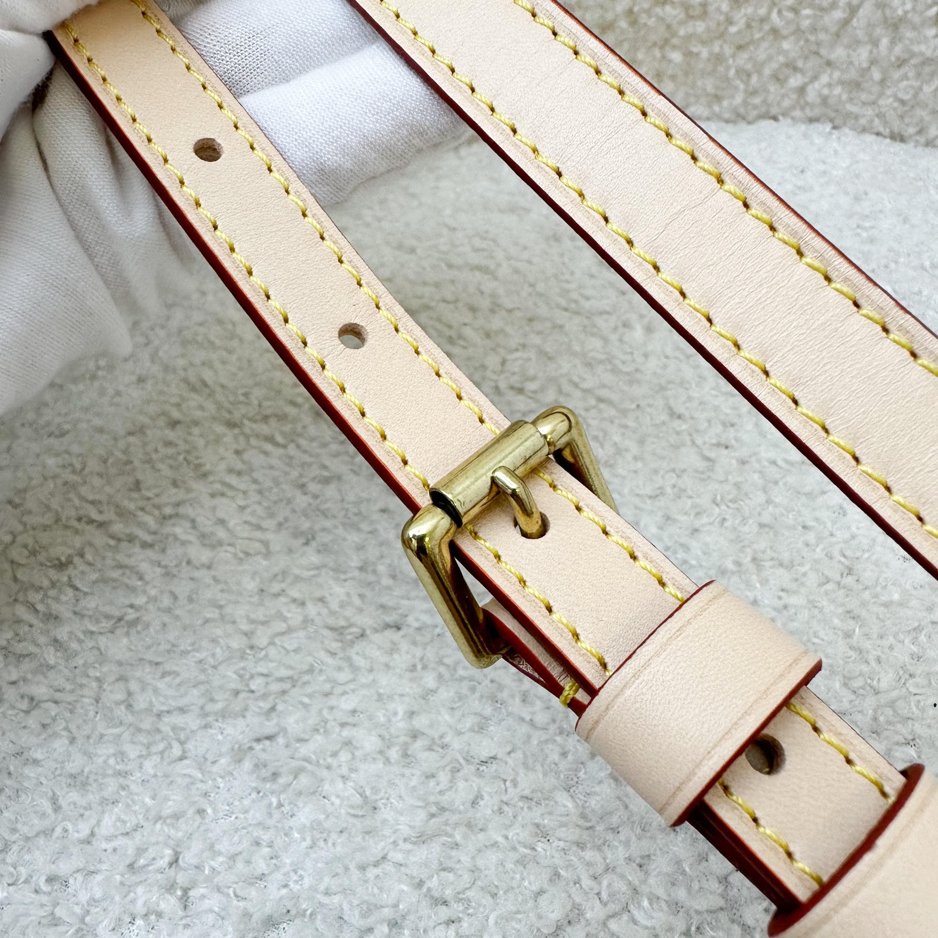 LV 16mm Adjustable Strap in Vachetta Leather and GHW