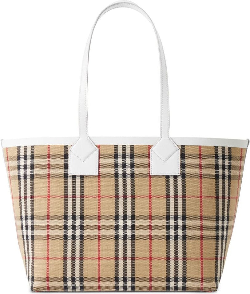 Check Motif Small Tote Bag