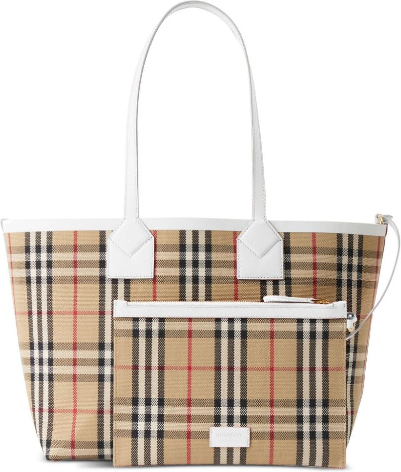 Check Motif Small Tote Bag