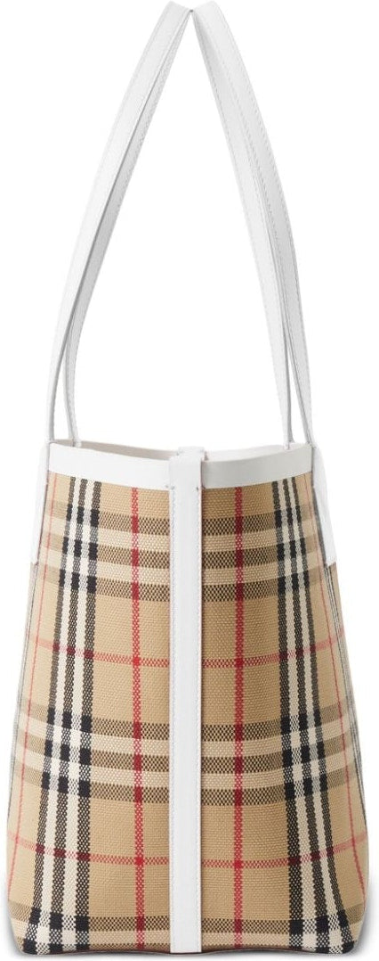 Check Motif Small Tote Bag