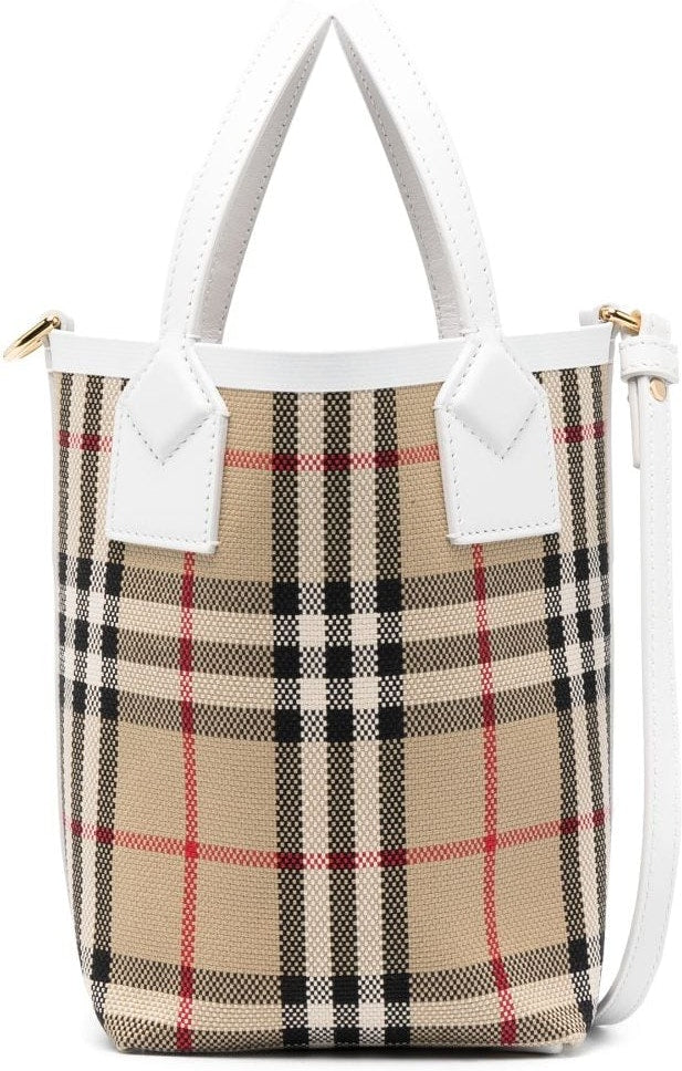 Check Motif Mini Bucket Bag