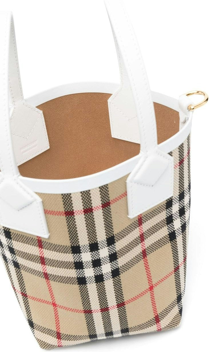 Check Motif Mini Bucket Bag