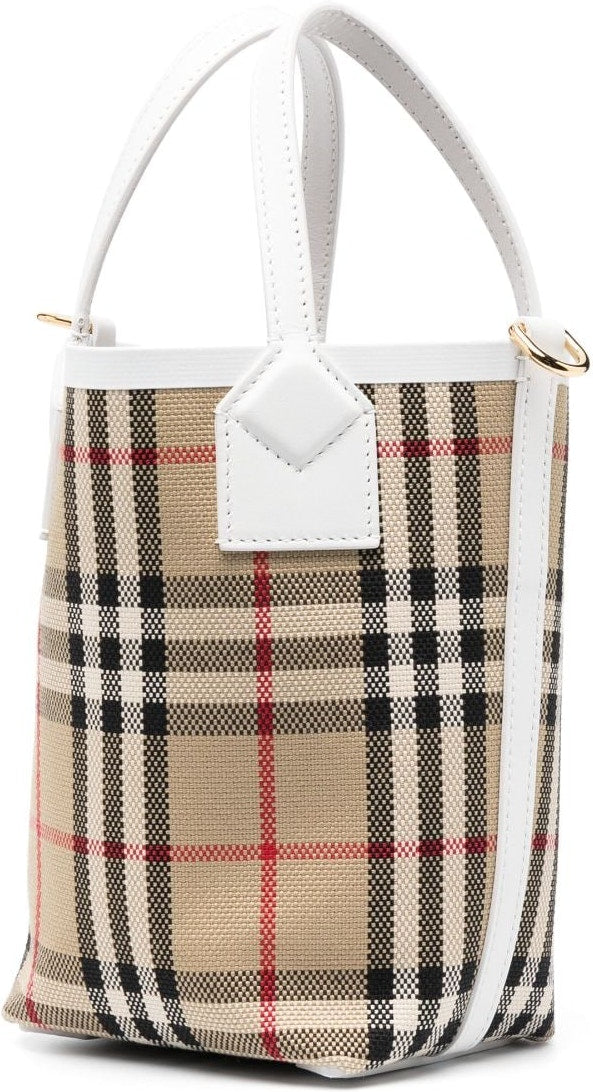 Check Motif Mini Bucket Bag