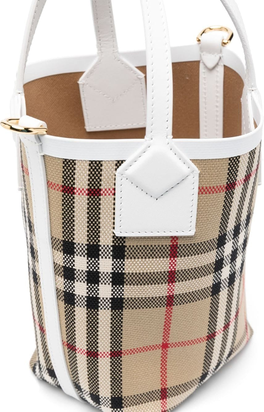 Check Motif Mini Bucket Bag