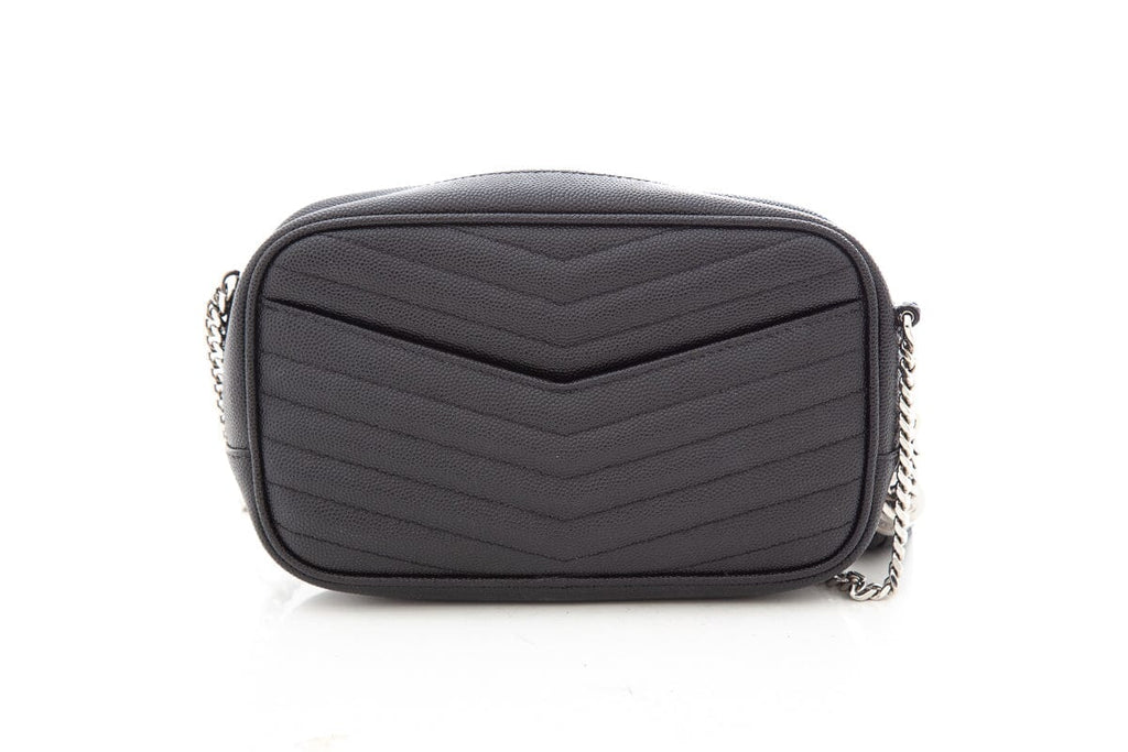Saint Laurent Black Lou Mini Chevron Cross-Body