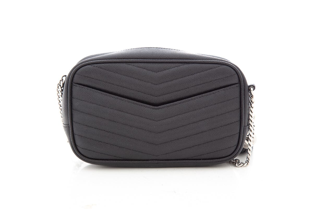 Saint Laurent Black Lou Mini Chevron Cross-Body