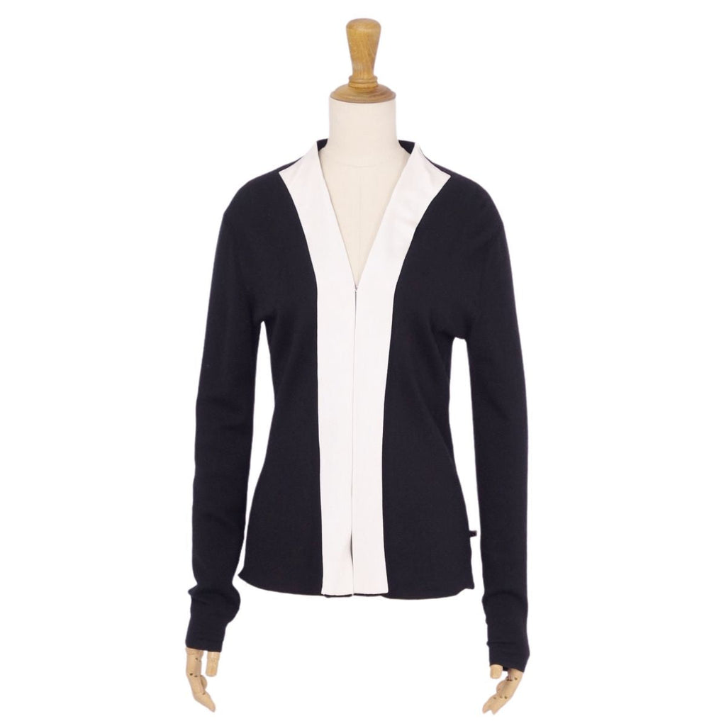 Louis Vuitton e Cardigan Long Sleeve Long Sleeve Landless Cashmere Wool Silk Tops  M Black/White