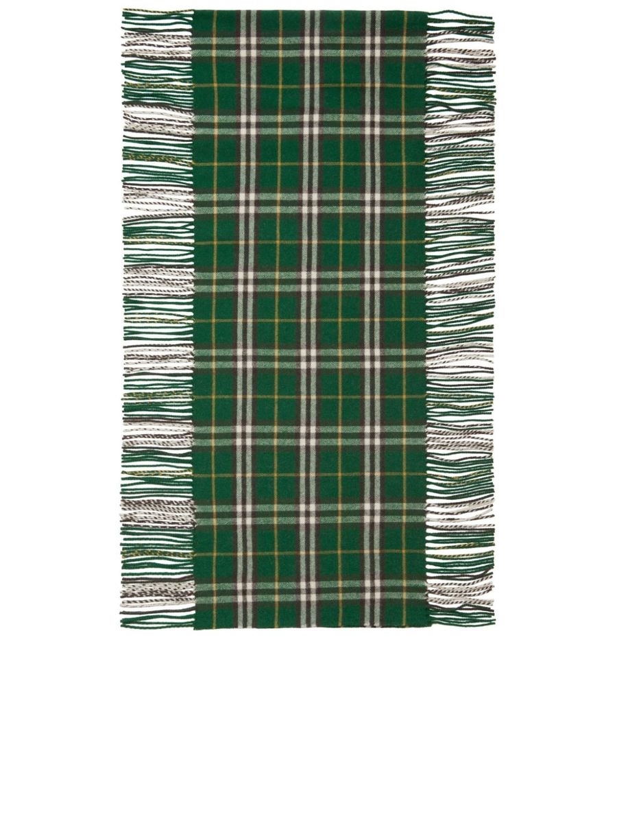 Check Pattern Fringed Scarf
