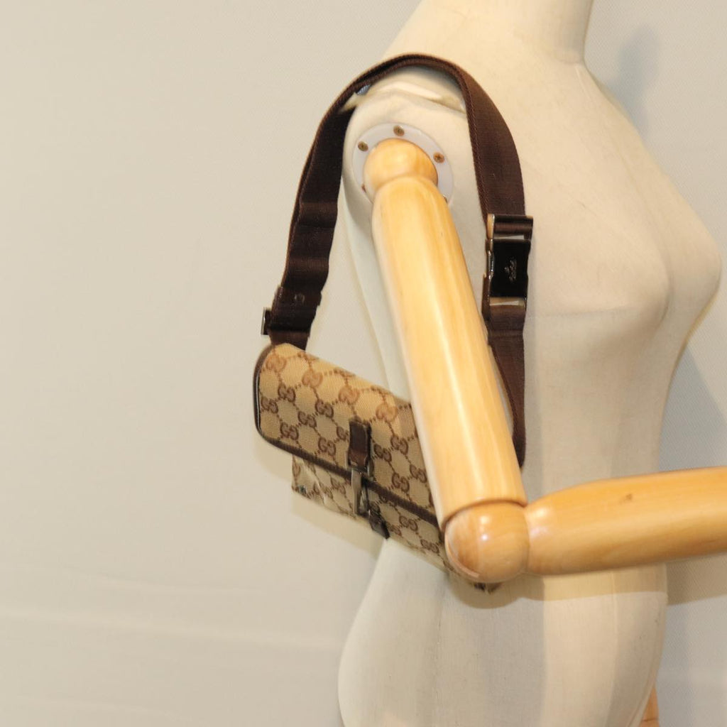 GUCCI GG Canvas Shoulder Bag Beige 92543 80802