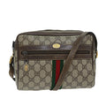 GUCCI GG Supreme Web Sherry Line Shoulder Bag PVC Beige 32 02 004 80804