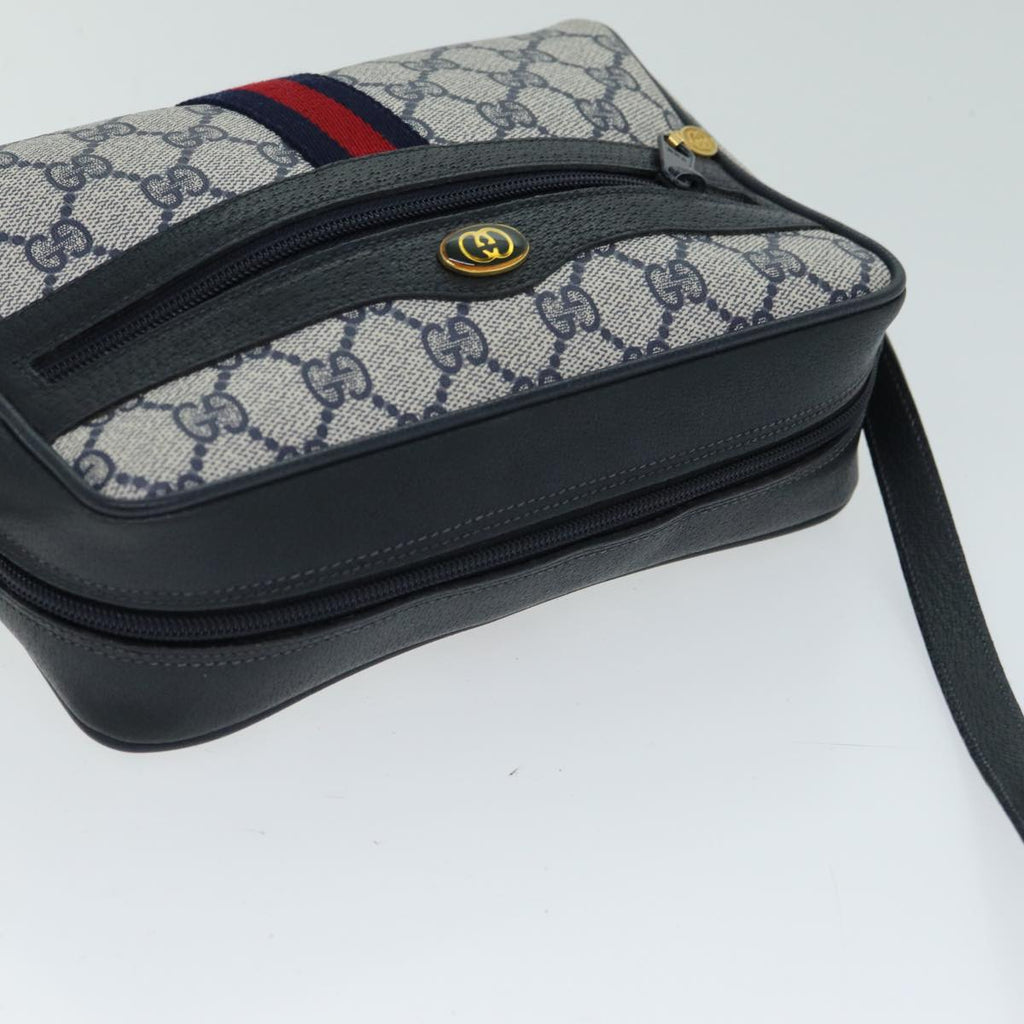 GUCCI GG Supreme Shoulder Bag PVC Leather Navy 98 02 004 80807