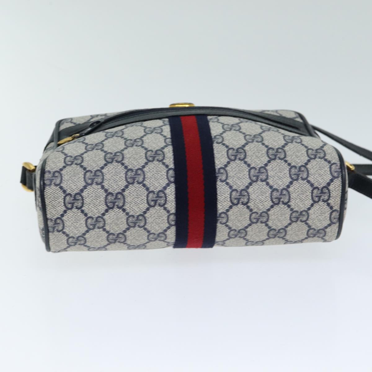 GUCCI GG Supreme Shoulder Bag PVC Leather Navy 98 02 004 80807