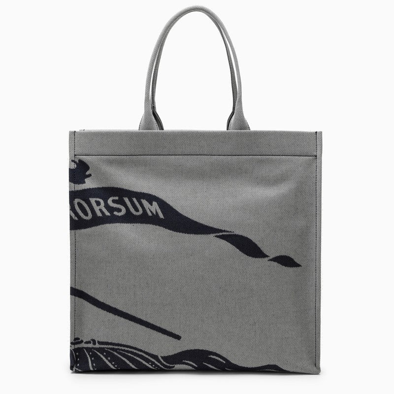 Burberry Medium Grey Canvas Tote Bag With Logo Men
