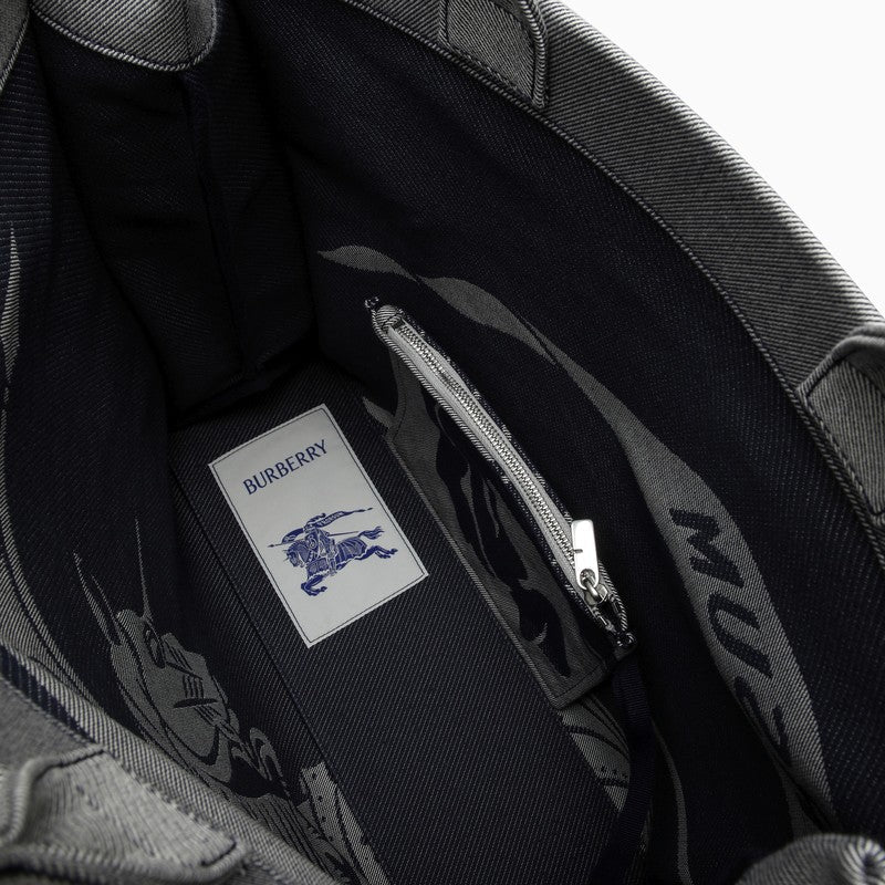 Burberry Medium Grey Canvas Tote Bag With Logo Men