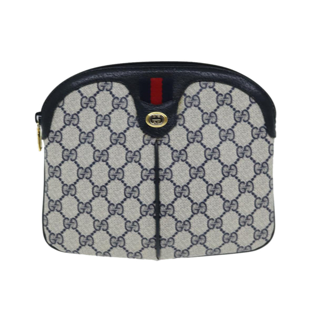 GUCCI GG Supreme Shoulder Bag PVC Leather Navy 904 02 047 80808