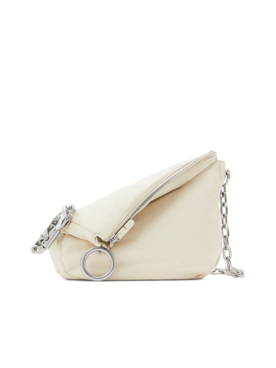 Lambskin Ring Embellished Shoulder Bag with Equestrian Knight Motif