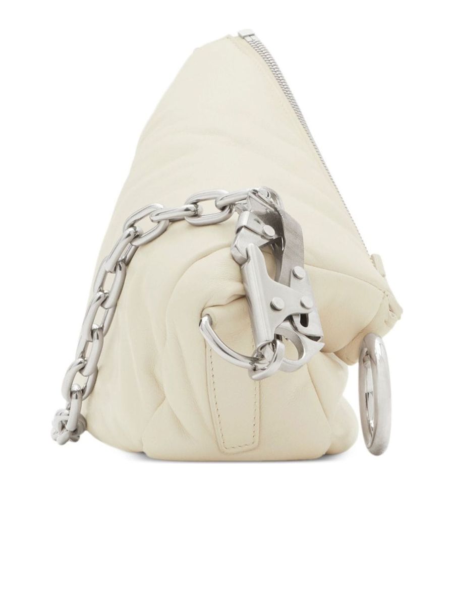 Lambskin Ring Embellished Shoulder Bag with Equestrian Knight Motif