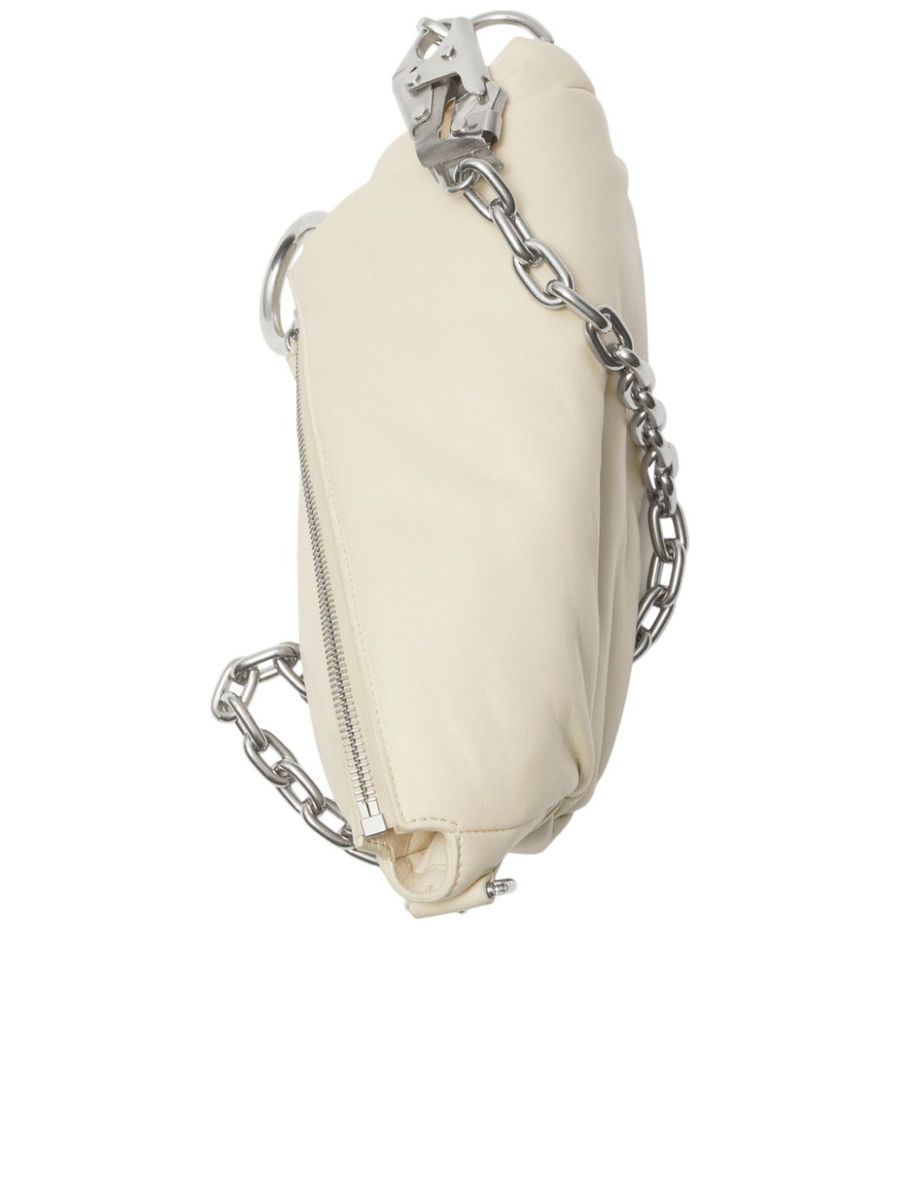 Lambskin Ring Embellished Shoulder Bag with Equestrian Knight Motif