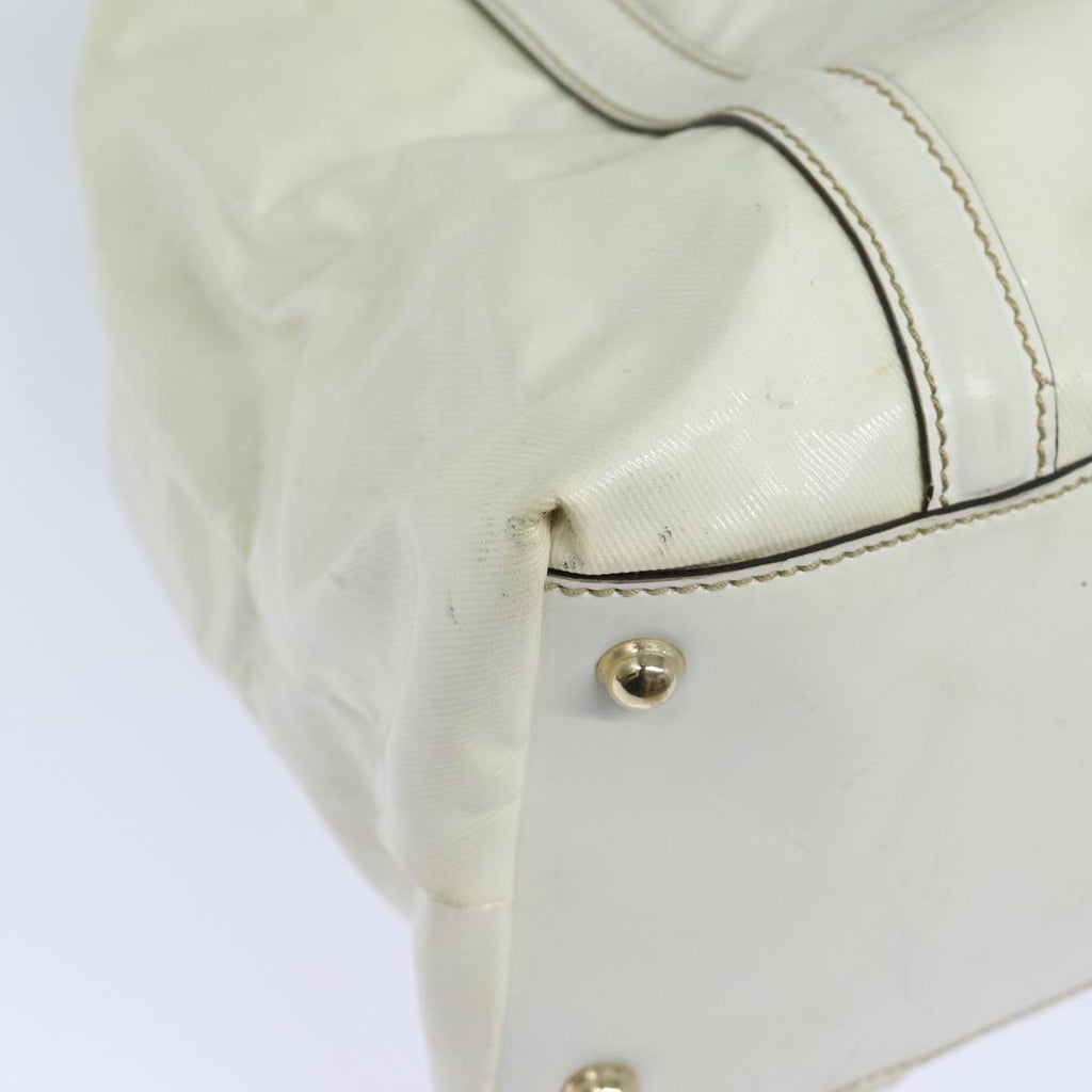 GUCCI Web Sherry Line Tote Bag Coated Canvas White Red Green 162094 80821