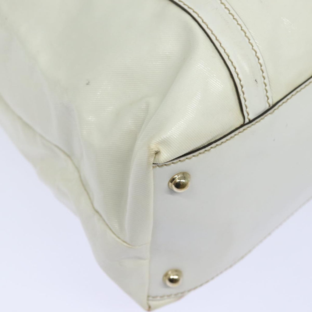 GUCCI Web Sherry Line Tote Bag Coated Canvas White Red Green 162094 80821