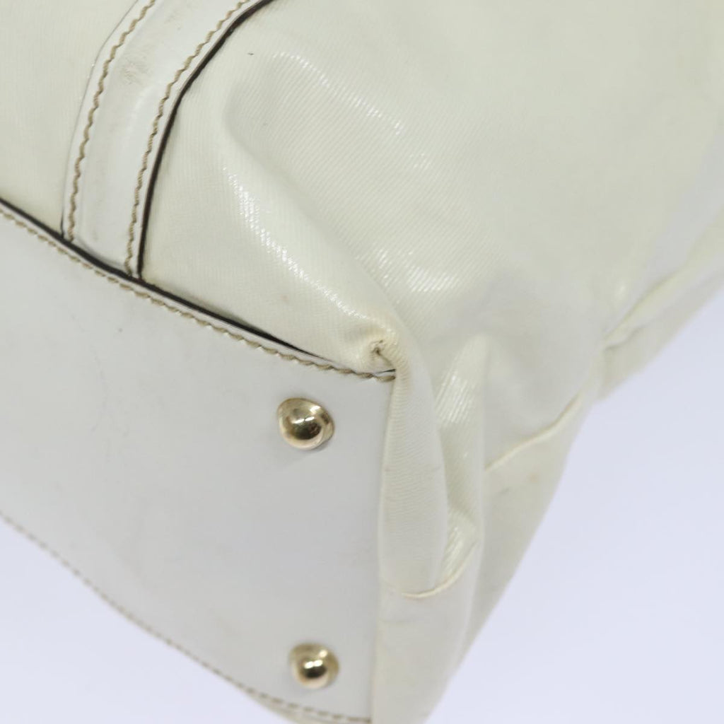 GUCCI Web Sherry Line Tote Bag Coated Canvas White Red Green 162094 80821