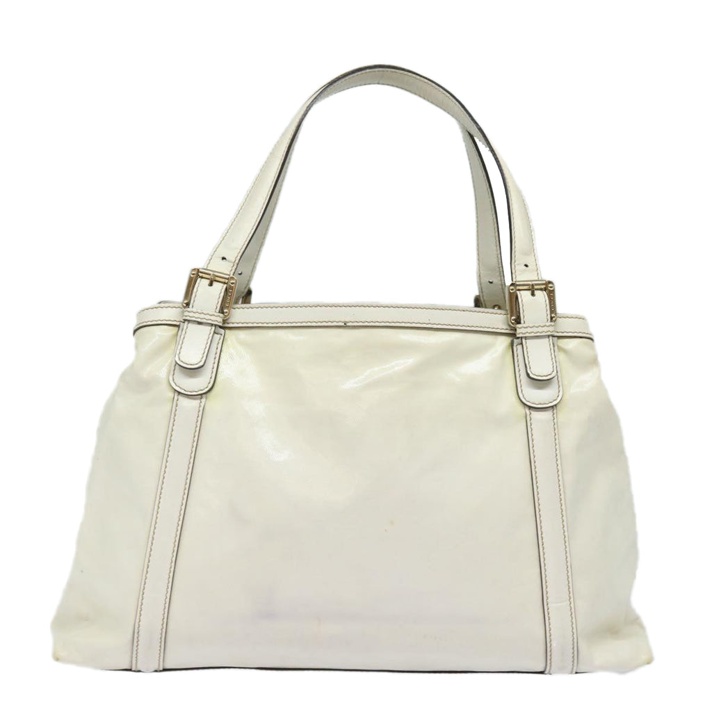 GUCCI Web Sherry Line Tote Bag Coated Canvas White Red Green 162094 80821