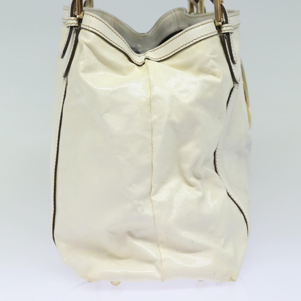 GUCCI Web Sherry Line Tote Bag Coated Canvas White Red Green 162094 80821