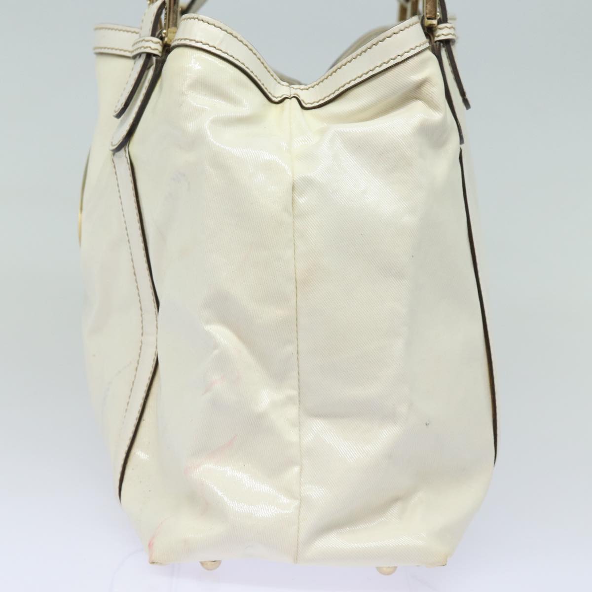GUCCI Web Sherry Line Tote Bag Coated Canvas White Red Green 162094 80821
