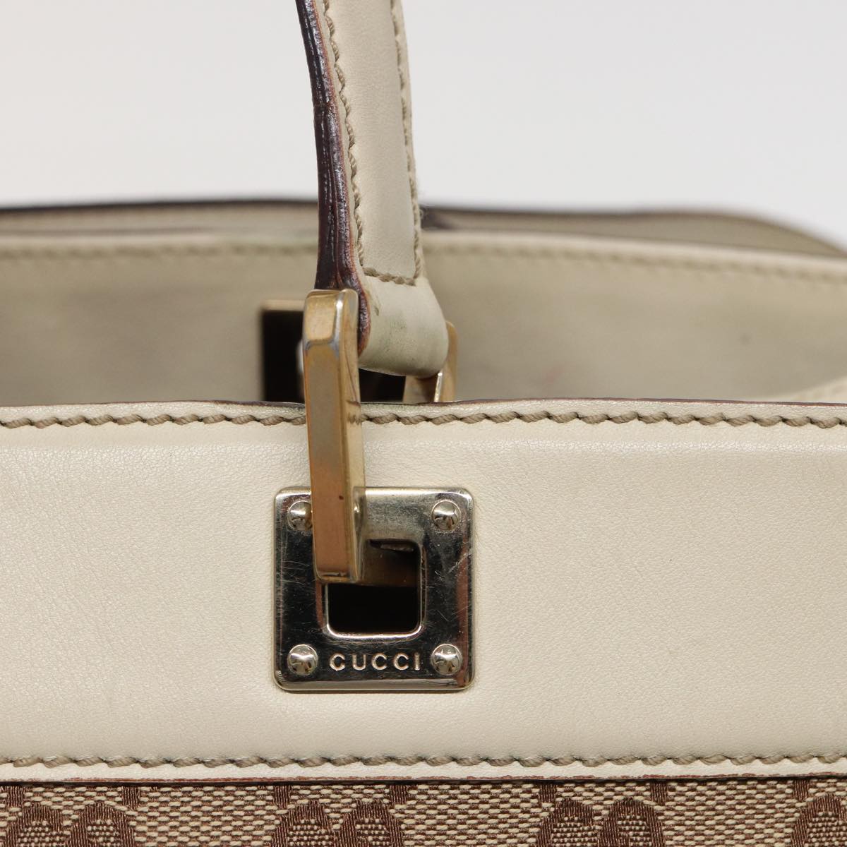 GUCCI GG Canvas Tote Bag Beige 145993 80822