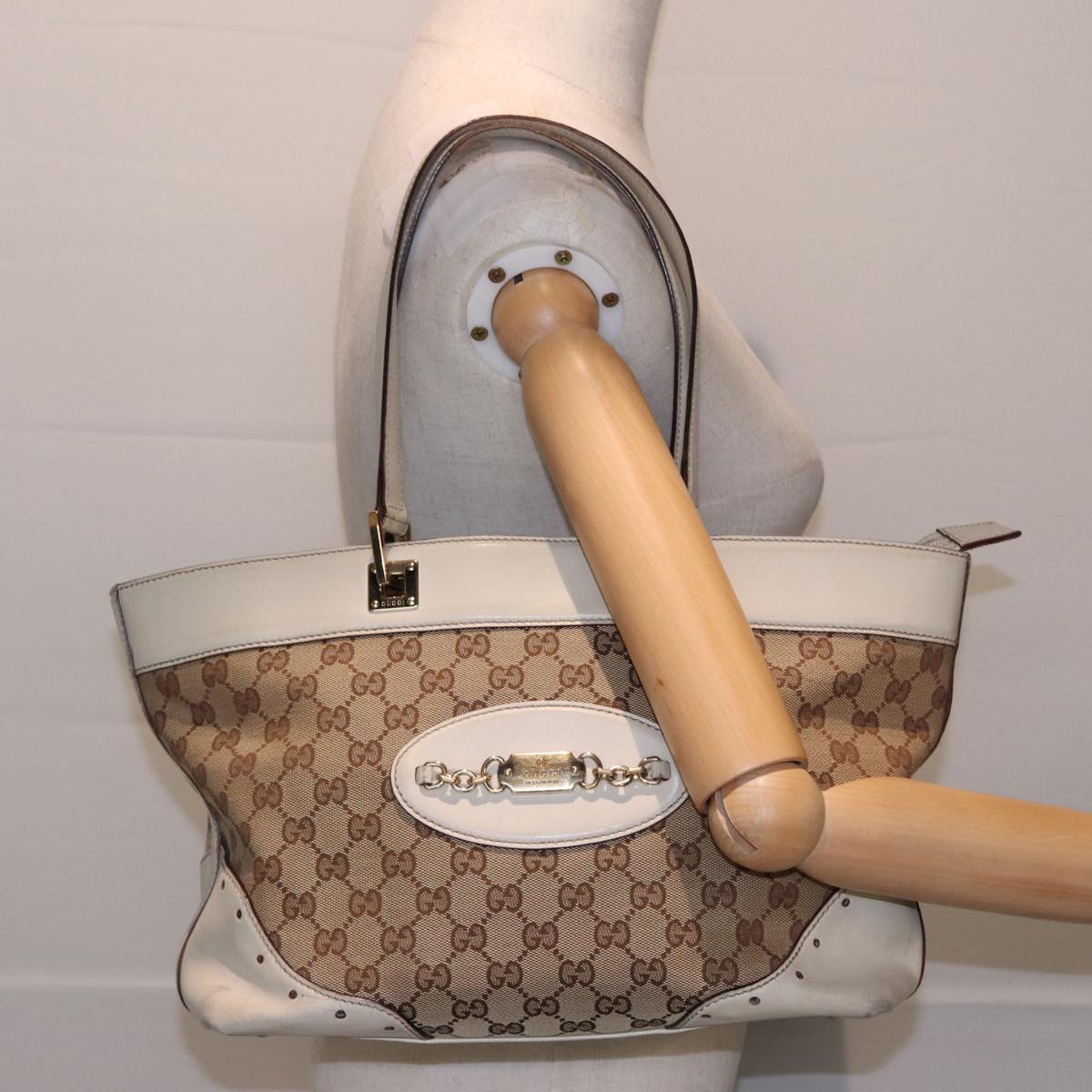 GUCCI GG Canvas Tote Bag Beige 145993 80822