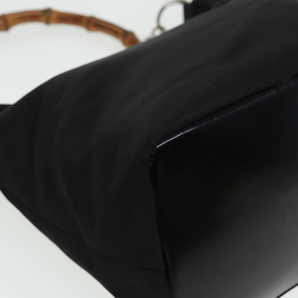 GUCCI Bamboo Shoulder Bag Nylon Black 000 1956 0531 80823
