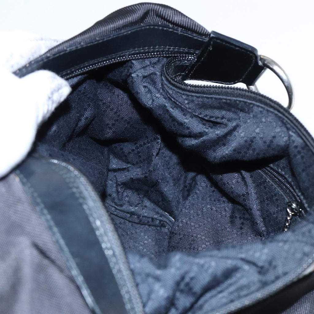 GUCCI Bamboo Shoulder Bag Nylon Black 000 1956 0531 80823