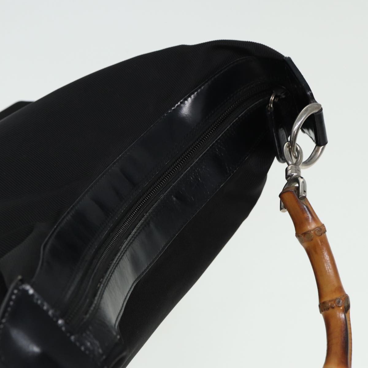 GUCCI Bamboo Shoulder Bag Nylon Black 000 1956 0531 80823