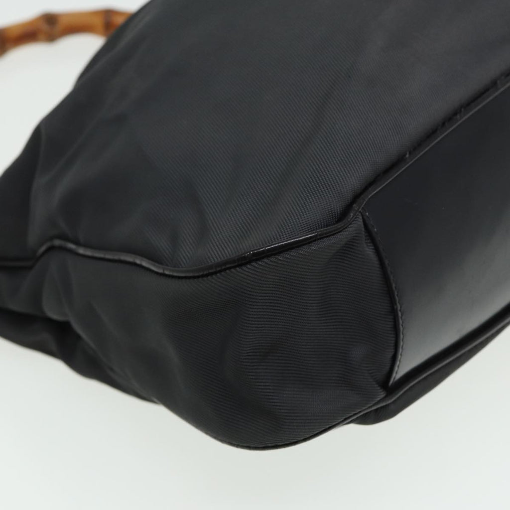 GUCCI Bamboo Shoulder Bag Nylon 2way Gray 001 3754 1577 80826