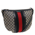 GUCCI GG Canvas Sherry Line Shoulder Bag Navy Red 257032 80828