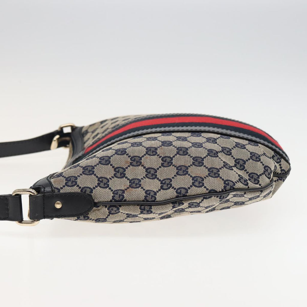 GUCCI GG Canvas Sherry Line Shoulder Bag Navy Red 257032 80828