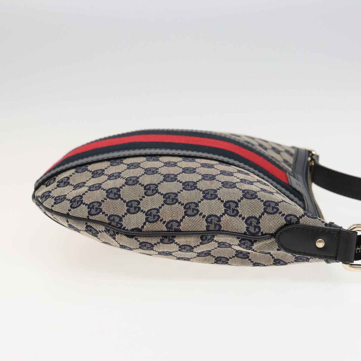 GUCCI GG Canvas Sherry Line Shoulder Bag Navy Red 257032 80828