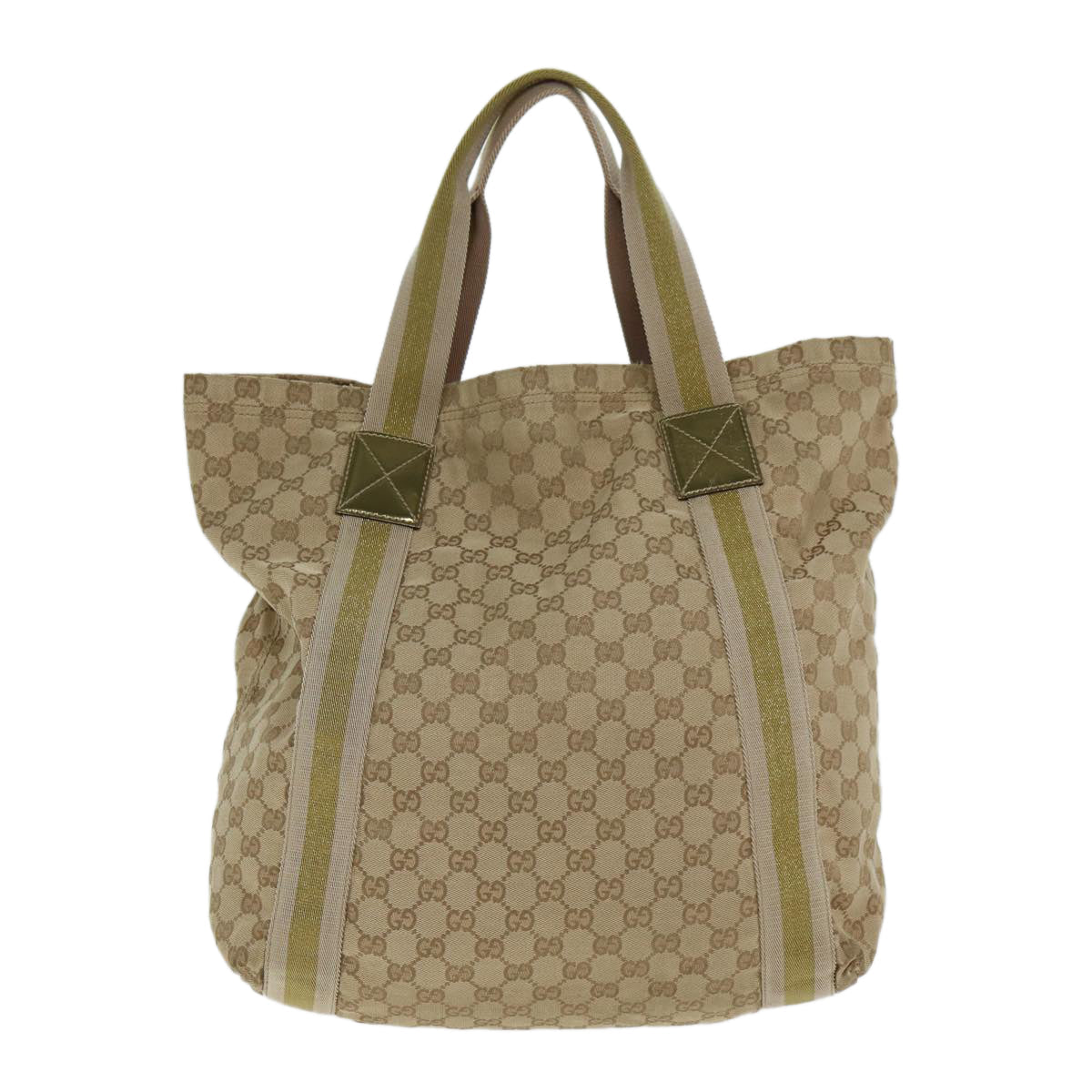 GUCCI GG Canvas Sherry Line Tote Bag Beige Pink gold 189669 80829